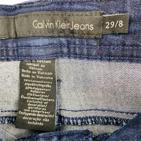 Womens Jeans Calvin Klein Size 29 Blue Tapered Lightweight Stretch Spandex - Picture 4 of 6